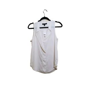 Banana Republic Blouse Top Women's XS Tank V Neck Sheer White Sleeveless NWT